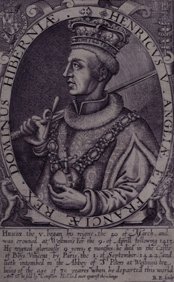 Portrait of Henry V, 1618. Creator: Renold Elstrack.