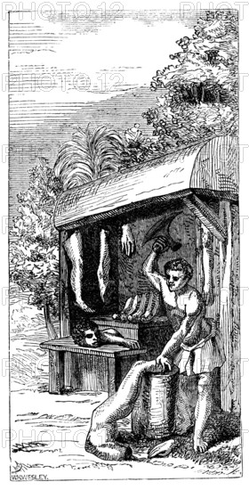 'Butcher's Shop of the Anziques', 1598, (1863). Creator: WH Wesley.