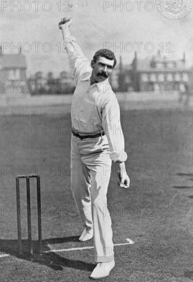 Portrait of the cricketer Tom Richardson, 1896. Creator: Hawkins & Co.