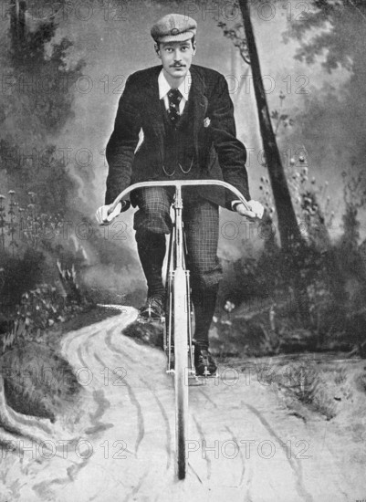 Portrait of the cyclist FW Shorland, 1896. Creator: London Stereoscopic & Photographic Co.