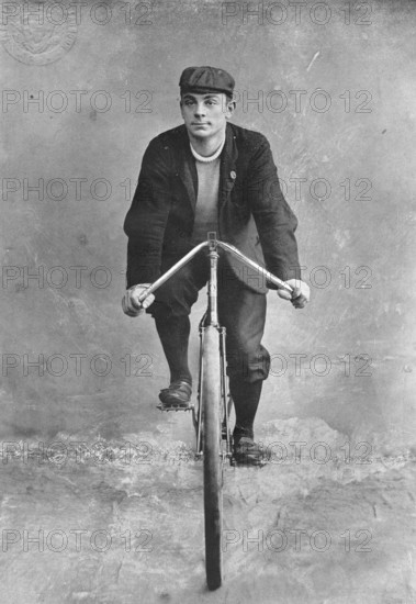 Portrait of the cyclist CC Fontaine, 1896. Creator: RW Thomas.