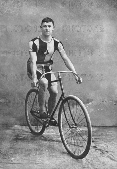 Portrait of the cyclist AW Harris, 1896. Creator: Unknown.
