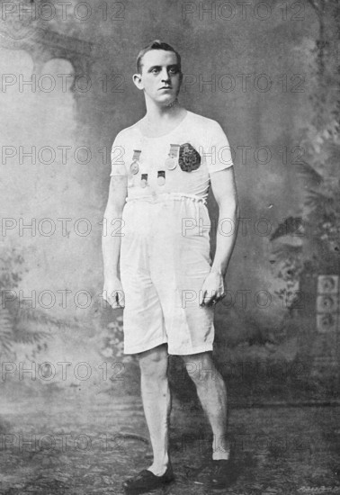 Portrait of the athlete CA Bradley, 1896. Creator: Sellman & Co.