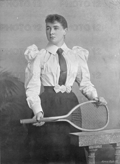 Portrait of the lawn tennis player Miss C Cooper, 1896. Creator: RE Ruddock.