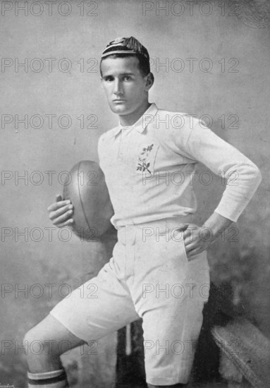 Portrait of the rugby player E Field, 1896. Creator: Symmons & Thiele.