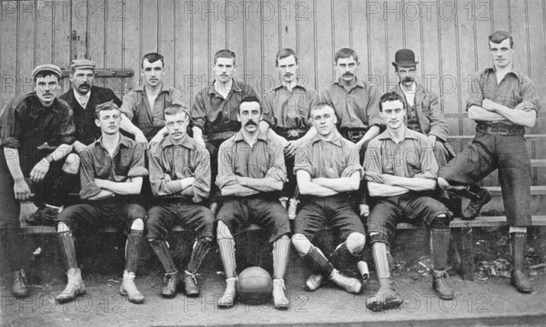 Group portrait of Burslem Port Vale football team, 1896. Creator: Symmons & Thiele.