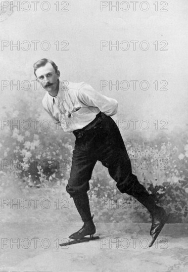Portrait of the skater F Hiam, 1896. Creator: Symmons & Thiele.