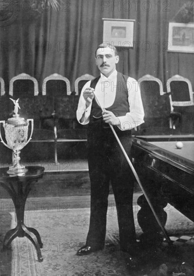 Portrait of the billiards player E Dawson, 1896. Creator: RW Thomas.
