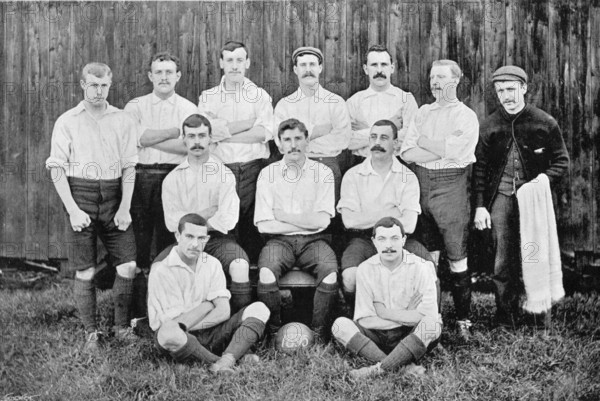 Group portrait of Preston North End football team, 1896. Creator: Symmons & Thiele.