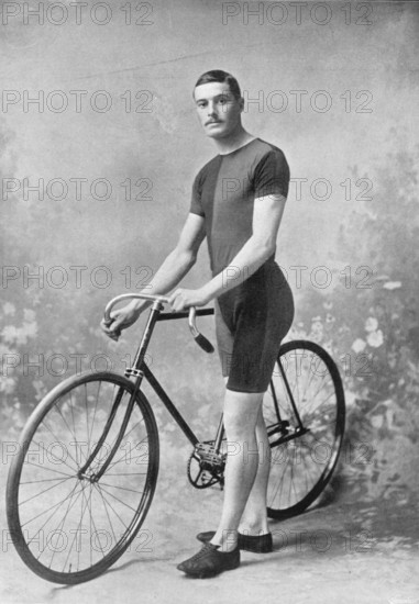 Portrait of the cyclist R Palmer, 1896.  Creator: Symmons & Thiele.