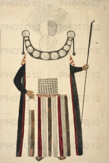 A Chief Mourner of Tahiti, 1769. Creators: Alexander Buchan, John Frederick Miller.