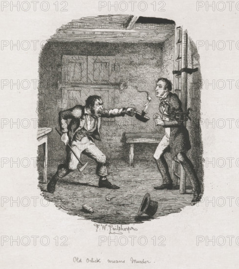 Old Orlick means murder - Great Expectations, 1885. Creator: Frederick William Pailthorpe.
