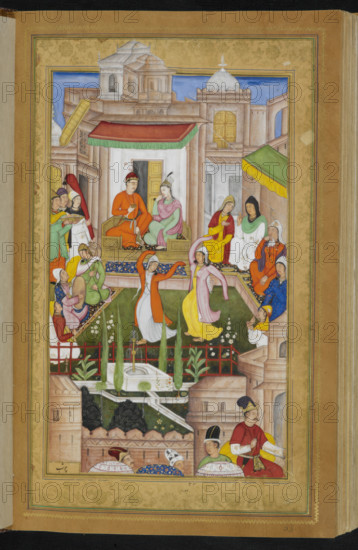 Iskandar with Nushaba being entertained, 1595. . Creator: Bhureh.
