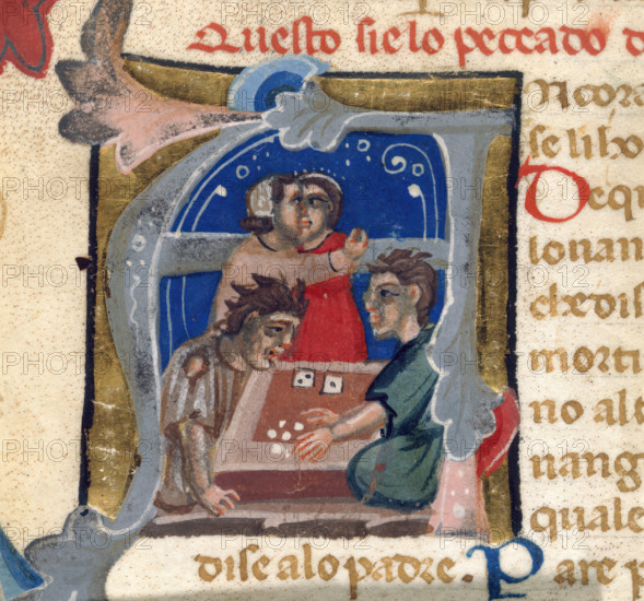 Dice players, 14th century. Creator: Unknown.