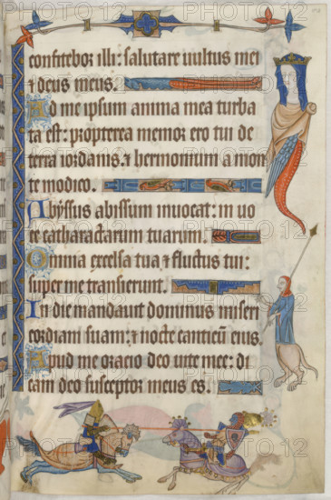 Two knights jousting, 1325-1335. Creator: Unknown.