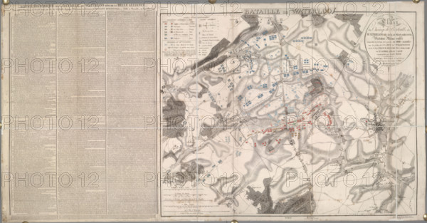 Map of the Battle of Waterloo, 1815, (1816). Creator: Unknown.
