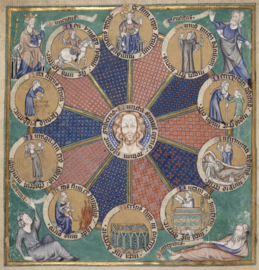 Wheel of the Ten Ages of Man, c1310. Creator: Master of the Madonna.