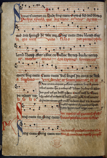 'Sumer is icumen in', mid 13th century. Creator: Unknown.