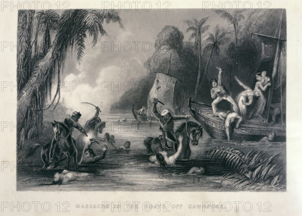 Massacre off Cawnpore, 1858-59. Creator: Charles Ball.
