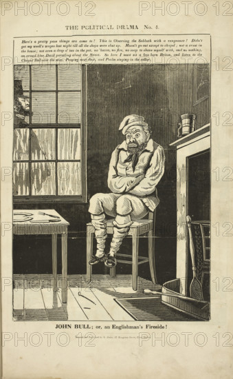 'The Political Drama No. 4: John Bull; or, an Englishman's fireside!', 1834-1835. Creator: Charles Jameson Grant.