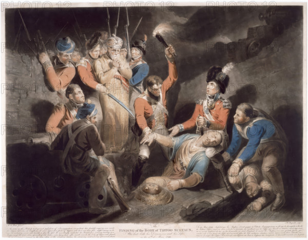 Finding of the Body of Tippoo Sultan..., 1799, (1800).  Creator: Samuel William Reynolds.
