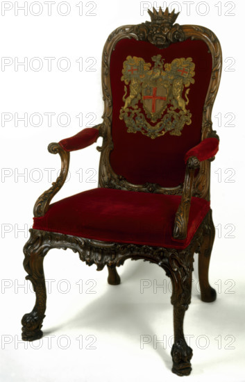The seat of the chairman of the court of directors of the East India Company..., c1730. Creator: Unknown.
