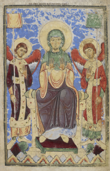 The Virgin enthroned, between two archangels, 1121-1161. Creator: Unknown.