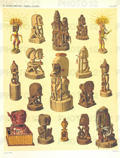 Sculptures from Dutch New Guinea, 1893. Creator: Unknown.