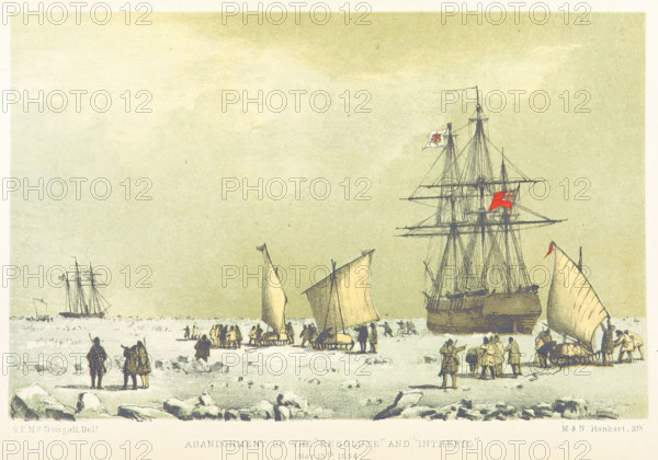 Abandonment of the "Resolute" and "Intrepid", May 15th 1854, (1857). Creator: M & N Hanhart.