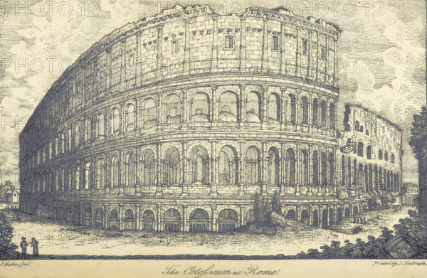 The Colosseum at Rome, 1821. Creator: J Baker.