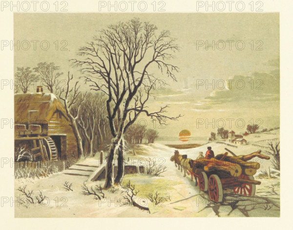 Wagon-load of logs, 1853. Creator: Unknown.