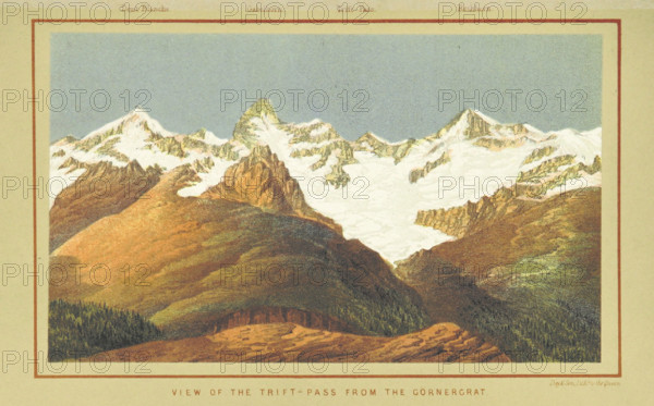 View of the Trift-Pass from the Görnergrat, 1859. Creator: Day & Son.