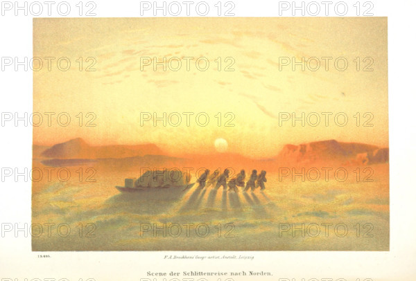 Scene of the sleigh journey to the north, 1873. Creator: Unknown.