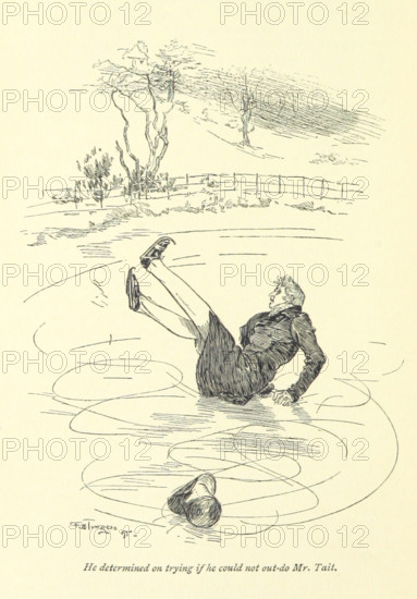 He determined on trying if he could not out-do Mr. Tait, 1896. Creator: Frederick Henry Townsend.