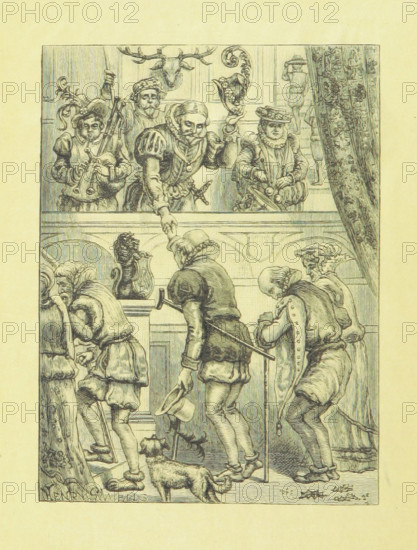 Host welcoming guests, 1885. Creator: Henry G. Wells.