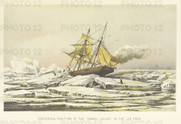 Dangerous position of the "Isabel" caught in the Lee Pack, 1853. Creator: Unknown.