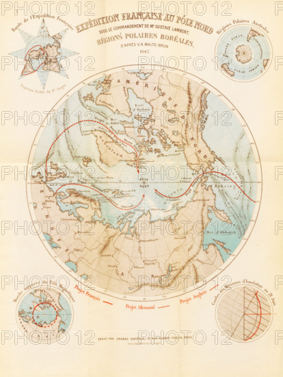 French expedition to the North Pole - Boreal Polar Regions, 1867. Creator: Erhard Schièble.