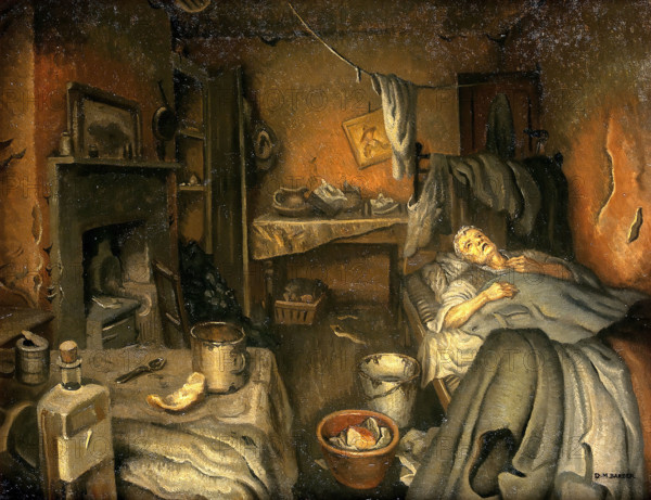 A patient at home, (1953?). Creator: Dorothy Mary Barber.
