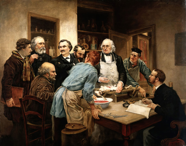 Claude Bernard and his pupils. Creator: Lhermitte, Léon Augustin, 1844-1925 (After).