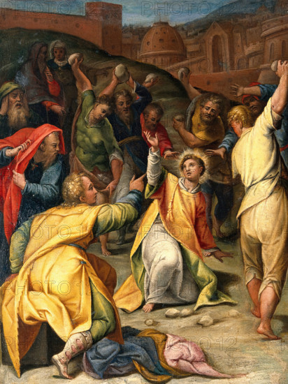 The stoning of St Stephen. Creator: Lorenzo Sabatini.
