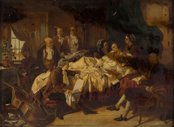 The last moments of W A Mozart. Creator: Henry Nelson O'Neil.