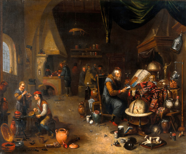 An alchemist in his laboratory, c1700s. Creator: Unknown.