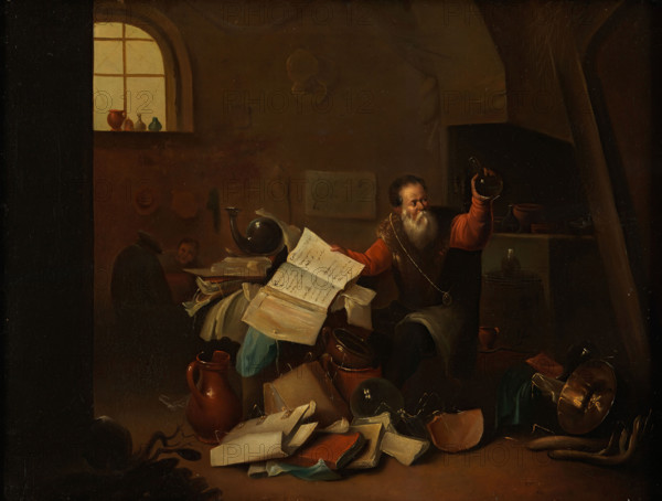 An alchemist in his laboratory, c1680s. Creator: Teniers, David, 1610-1690 (After).