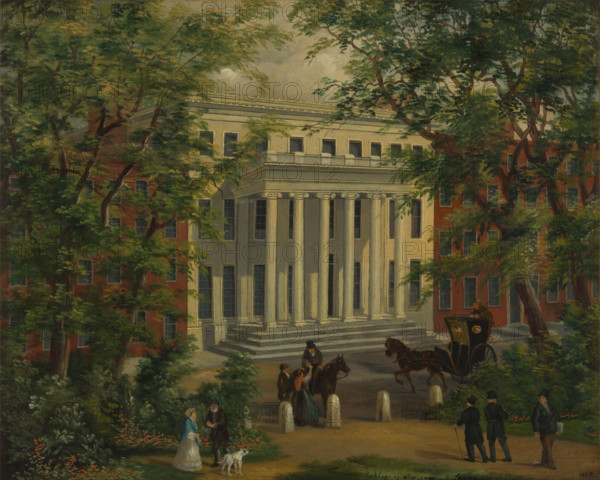 The Royal College of Surgeons of England: the portico from Lincoln's Inn Fields, between 1800 & 1899 Creator: Unknown.