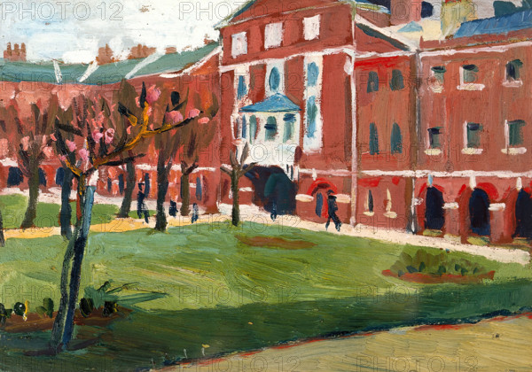 Royal Naval Hospital, Haslar: the façade, c1918. Creator: Jan Gordon.