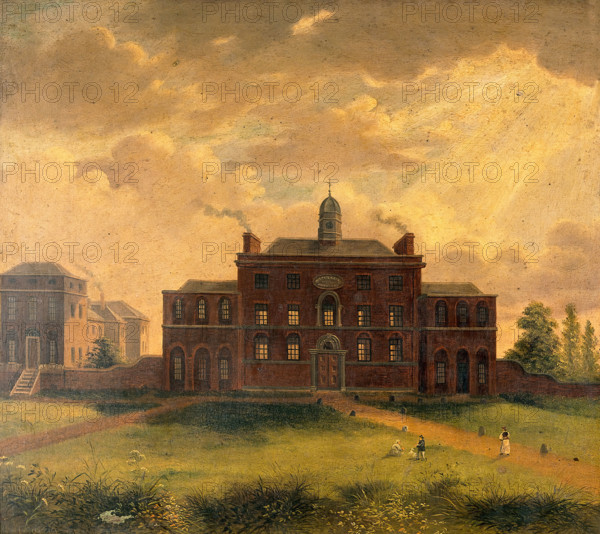 Saint Pancras smallpox hospital, London, c1840s. Creator: George Sidney Shepherd.
