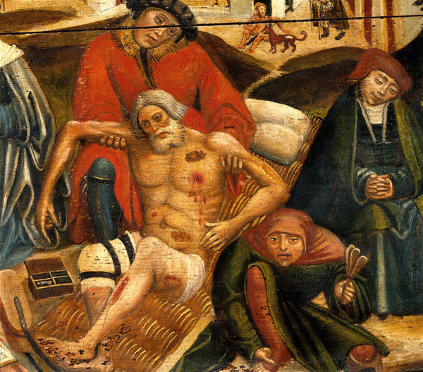 Works of mercy with Dives and Lazarus, c1550. Creator: Unknown.