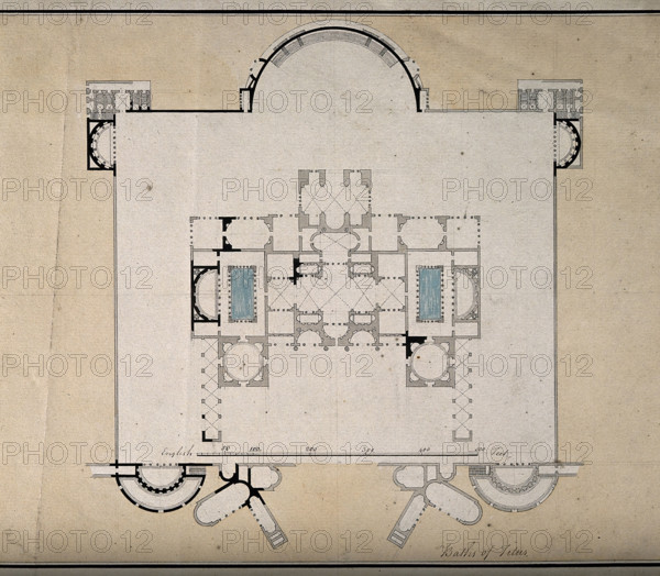 Baths of Titus, Rome: floor plan. Creator: Unknown.