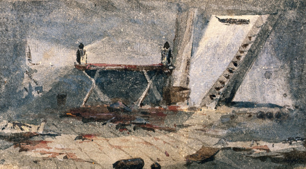 Cap-Haitien, Haiti: the surgery of HMS Bulldog, 23rd Oct 1865. Creator: Edward Lawton Moss.