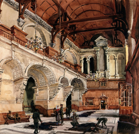World War I: the Examination Schools, Oxford... Third Southern General Hospital, c1910s. Creator: Walter Ernest Spradbery.